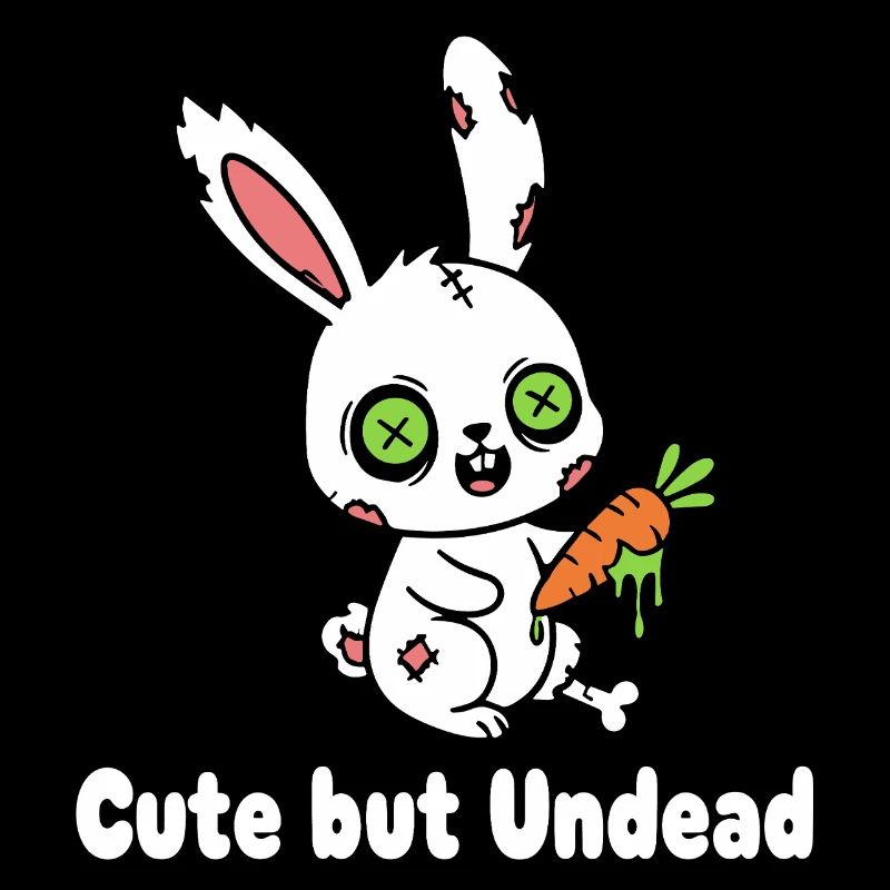 Cute zombie bunny with carrot
