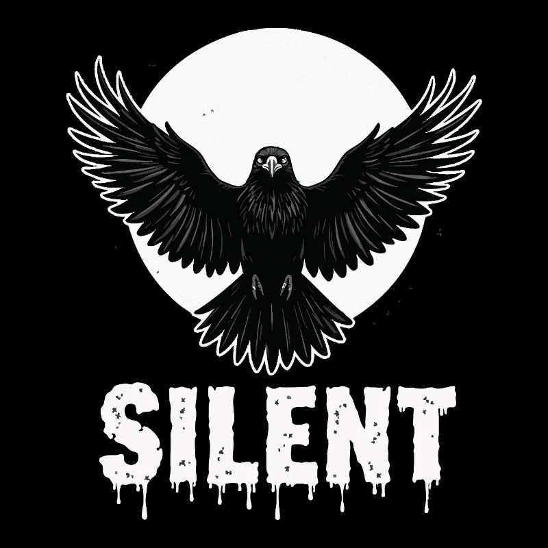 Silent – Dark Raven Gothic Motiv