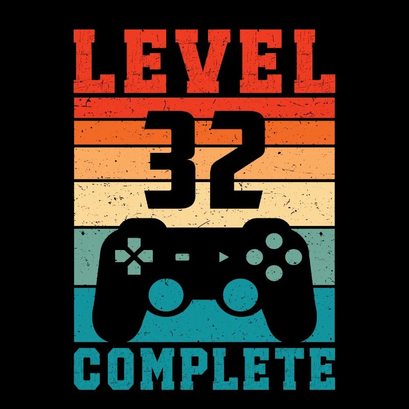 32nd Birthday Level 32 Complete 32 Years Gamer