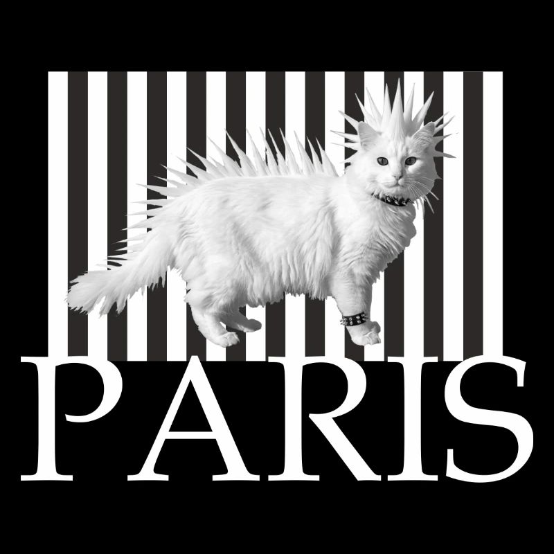 Paris Mohawk Punk Cat en rayures