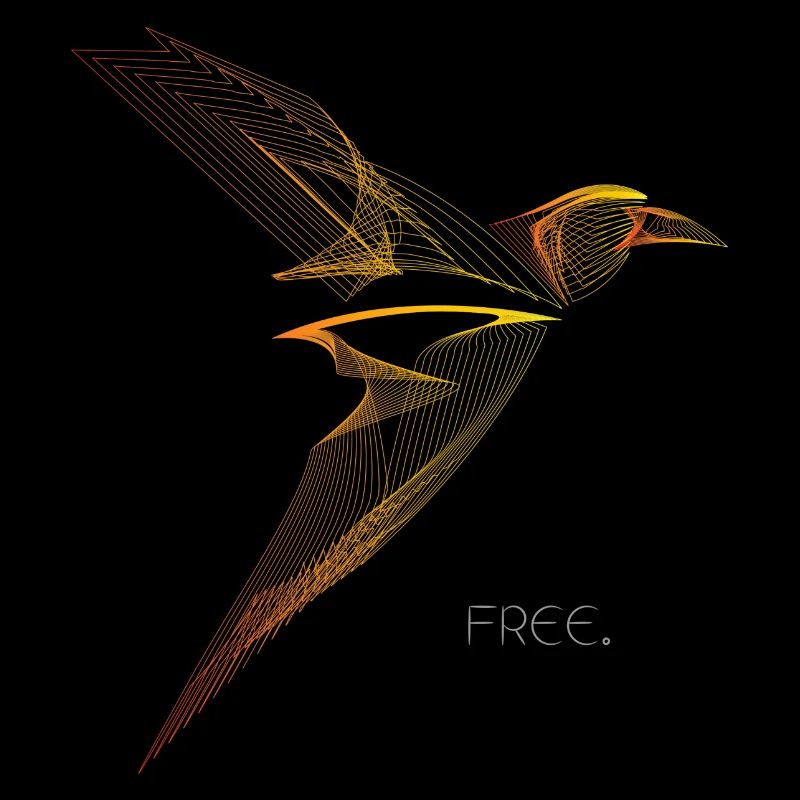 Free Line Art Vogel Minimalistisches Design
