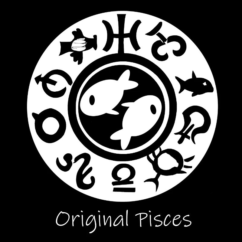 Zodiac sign Pisces 003 white