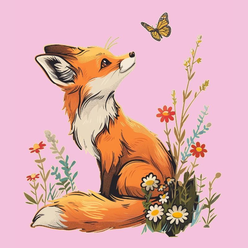 Fox and butterfly