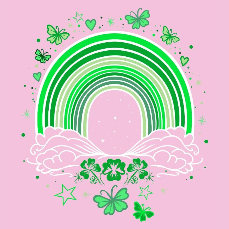 Arc-en-ciel de la Saint-Patrick avec des papillons