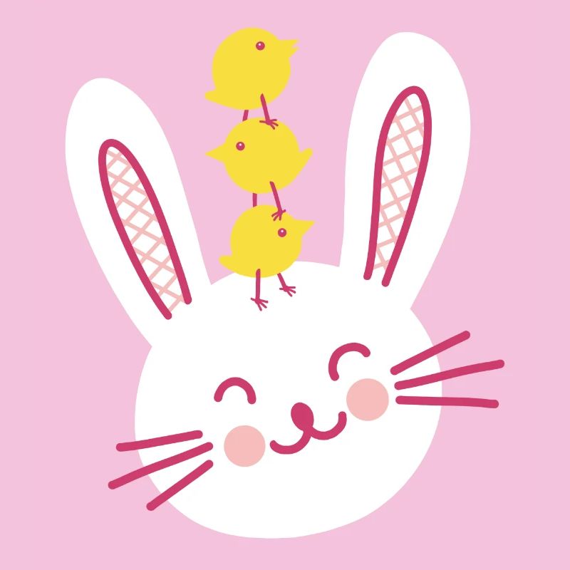 Easter Bunny and Three Cute Chicks