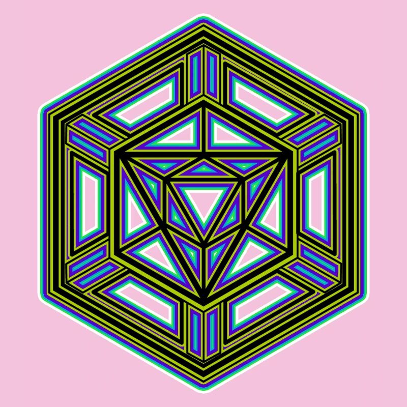Hexagone de Géométrie Sacrée Mandala Goa Psytrance Om