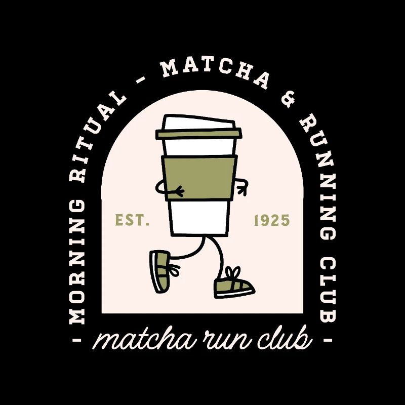 Matcha and running lovers run club funny runner