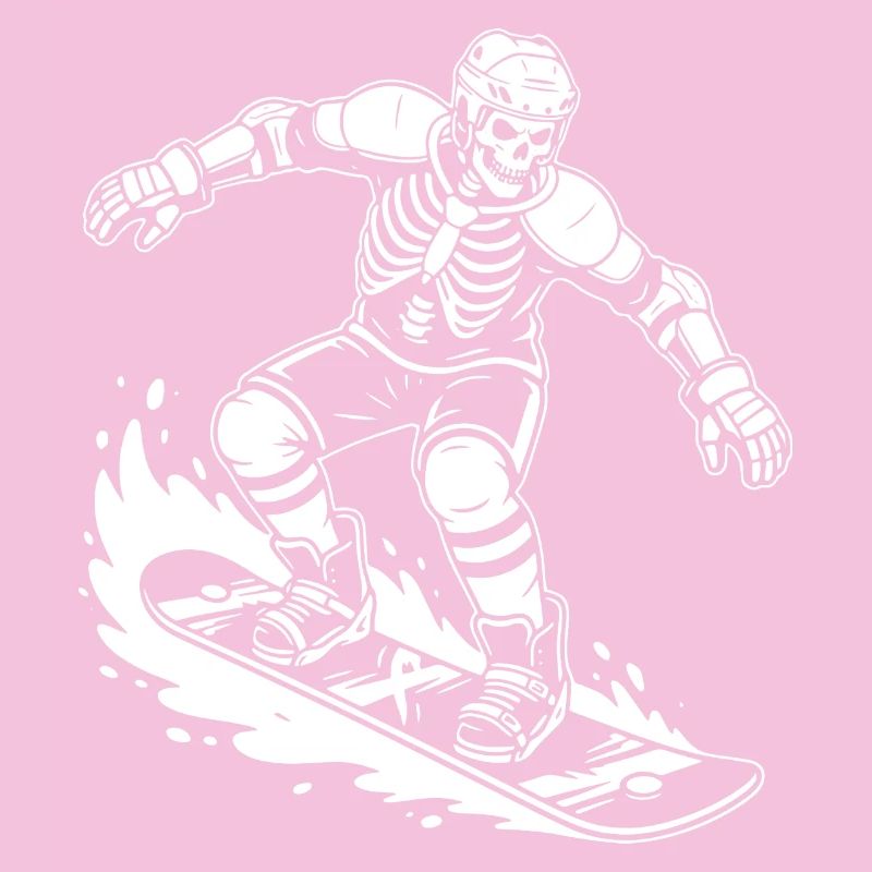 Skeleton auf Snowboard Wave Rider