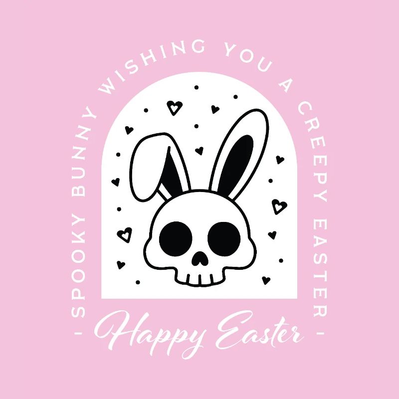 Creepy Happy Easter Bunny Skull Gothic Ästhetik