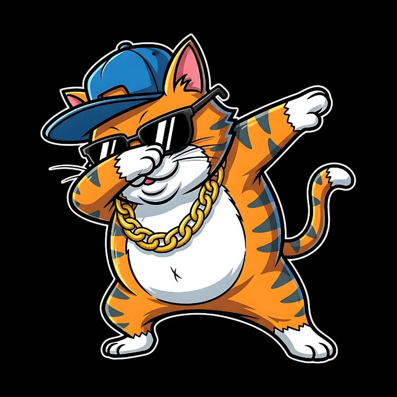 Dessin animé hip-hop cool du chat