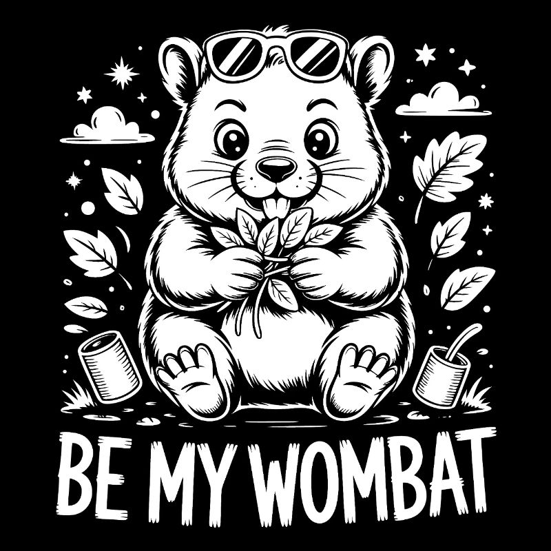 Wombat Kuschelfreund mit Blattkranz