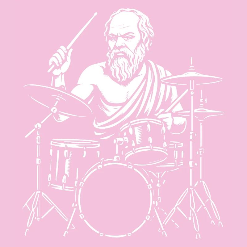 Ancient Socrates  Drummer Line Art
