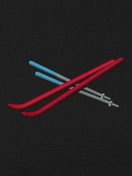 Embroidered skis