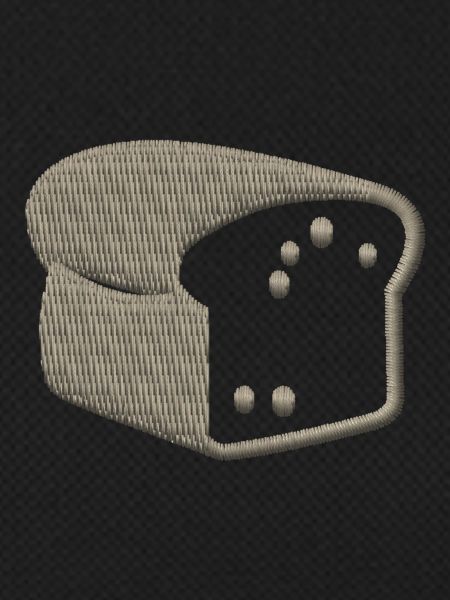 Toast bread embroidered