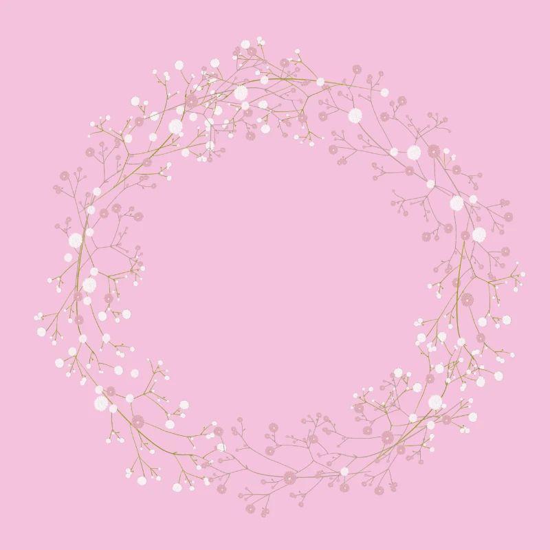 Délicates fleurs blanches et roses Couronne d’haleine de bébé