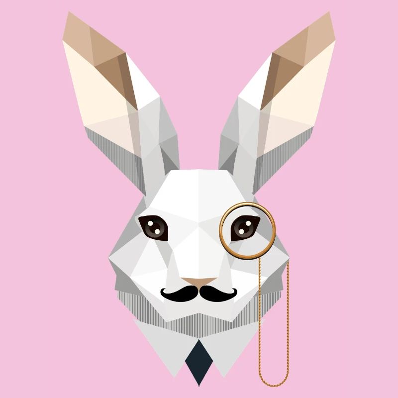 Elegant Easter Bunny with Monocle & Mustache