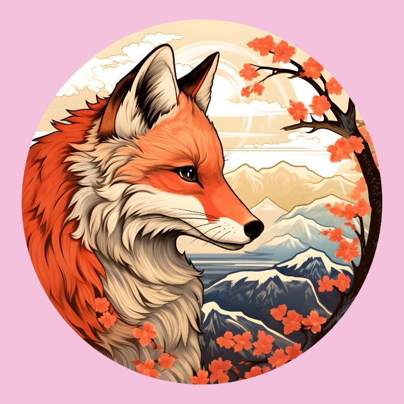 Fuchs zwischen den Blütengipfeln Herbst