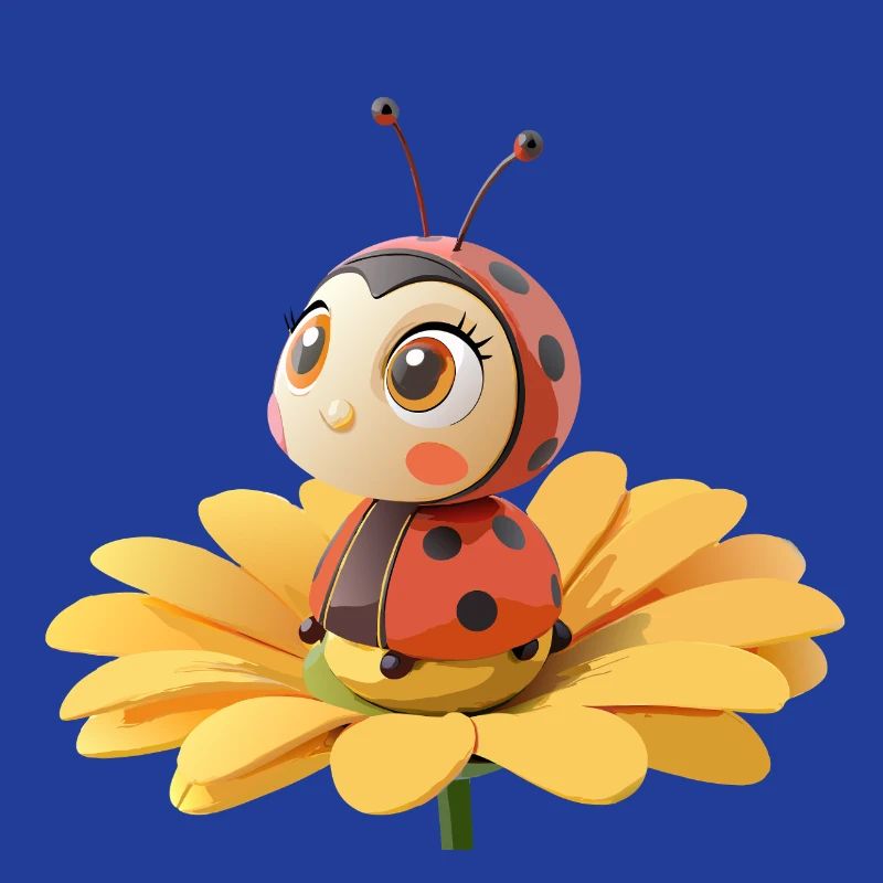 Süßer Marienkäfer auf einer Blume