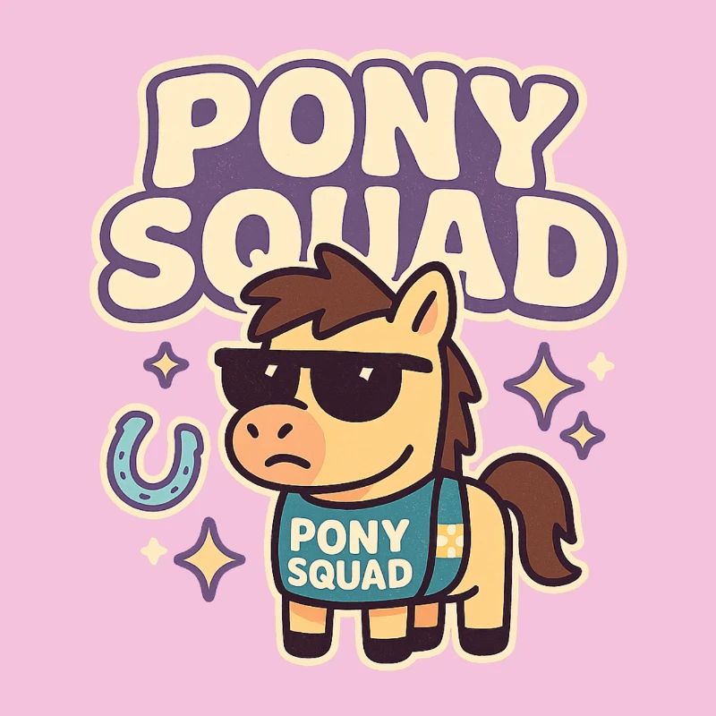 Conception de dessin animé Pony Squad