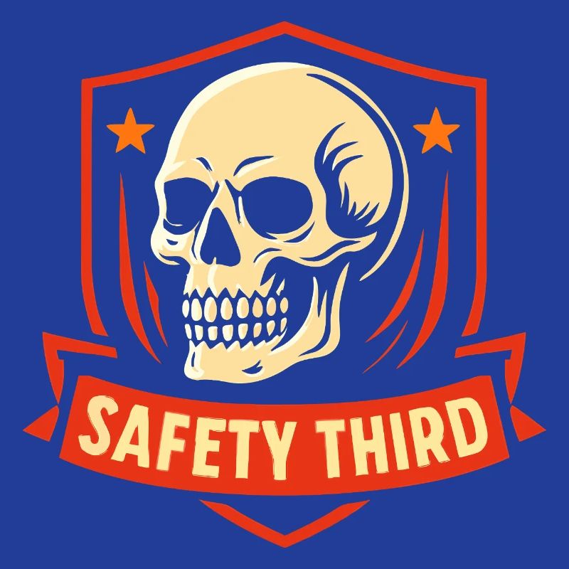 Safety Third Badge Skull Safety Third