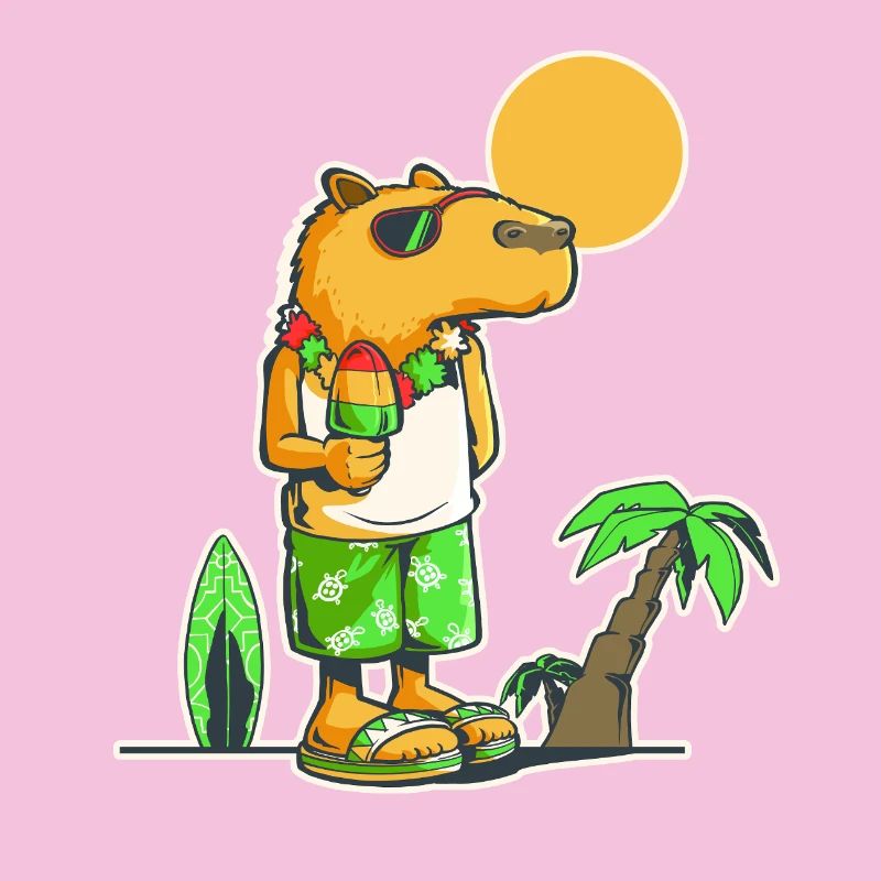 Capybara à la plage
