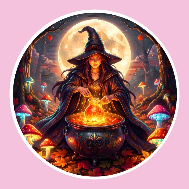 Moonlit Witch Cauldron Magic