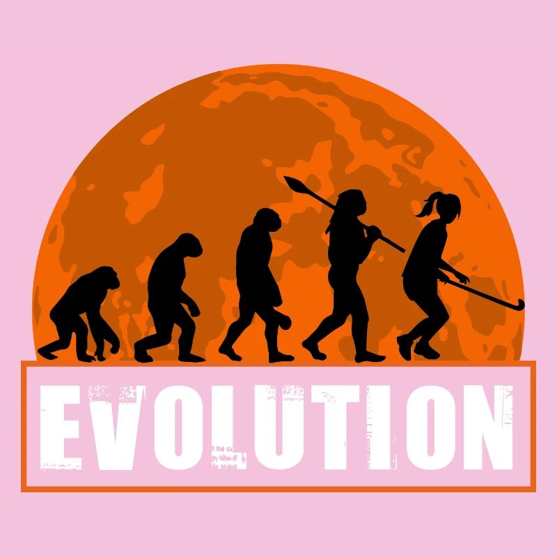 Field Hockey Evolution Silhouette Sunset