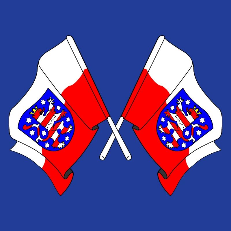 Deux drapeaux traversent la Thuringe