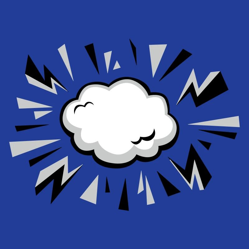 Nuage comique avec éclairs