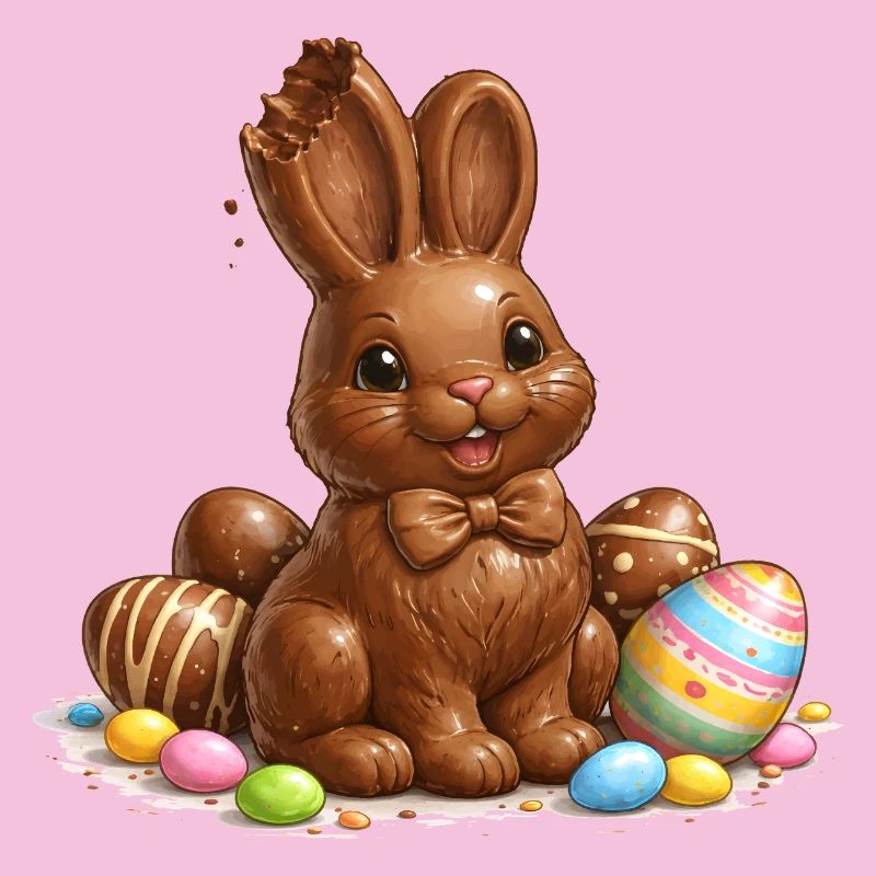 Chocolat avec des œufs de Pâques