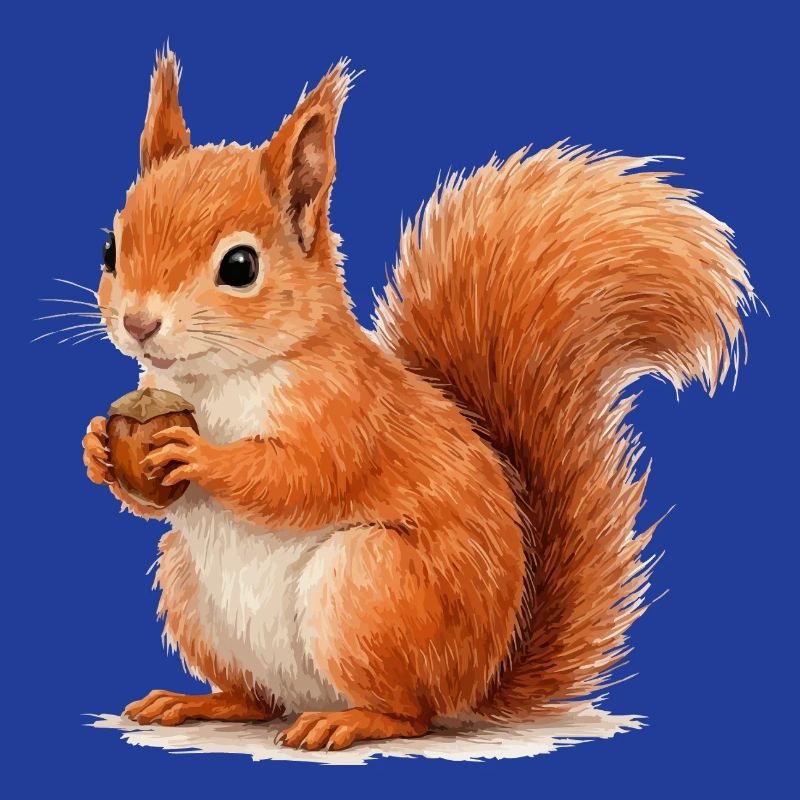 Eichhörnchen mit Eichel Illustration