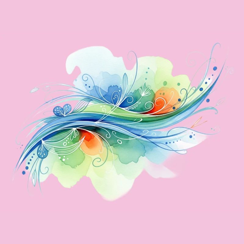 Formes fluides : conception abstraite à l’aquarelle