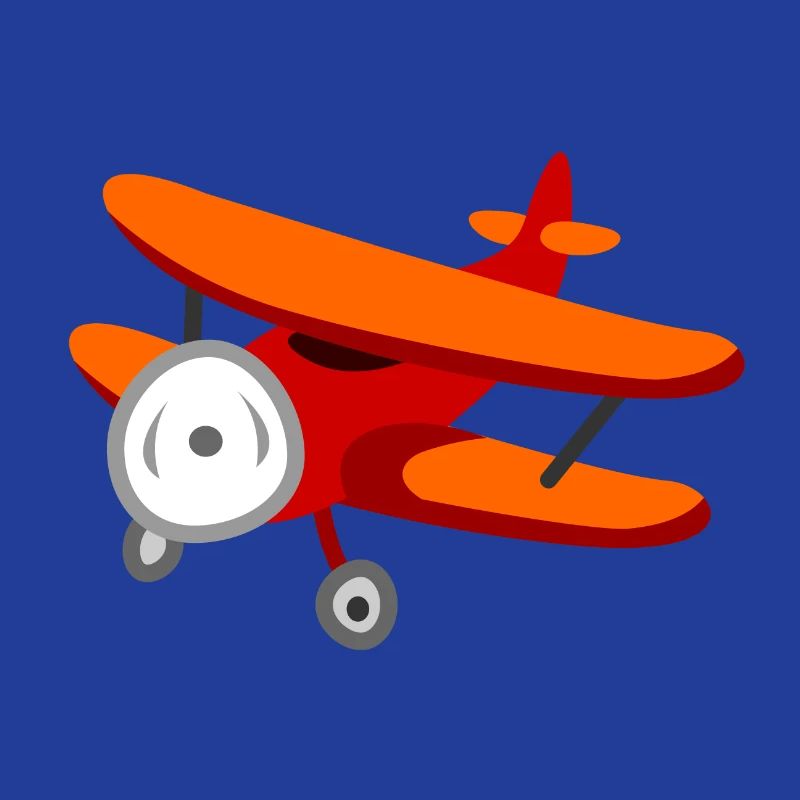 Roter Doppeldecker-Flugzeug