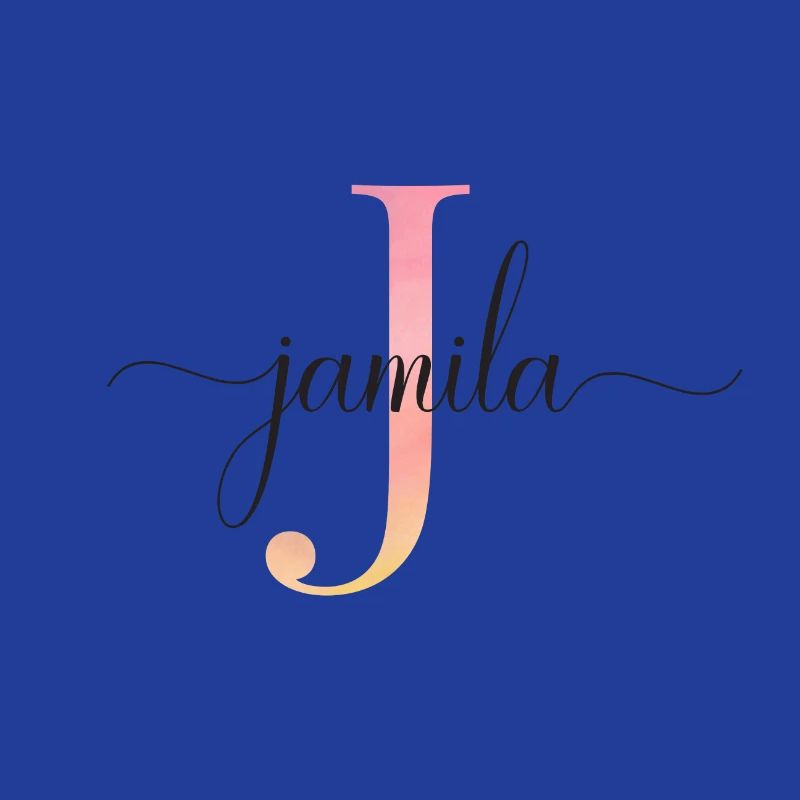 J | Monogramme | Nom | Jamila|Aquarelle