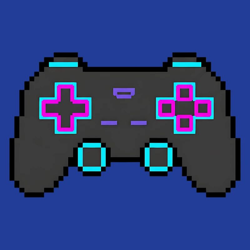 Autocollant Pixel Game Controller Retro 8 Bits Shirt