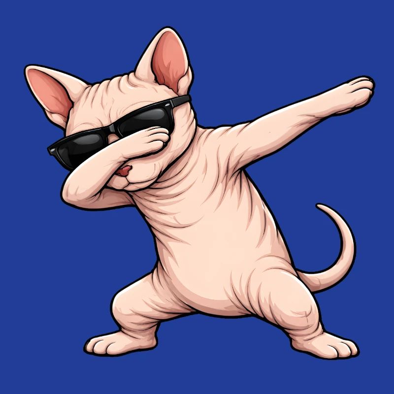 Dabbing Sphynx Katze