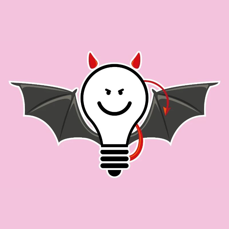 Light bulb with devil horns – cheeky light motif