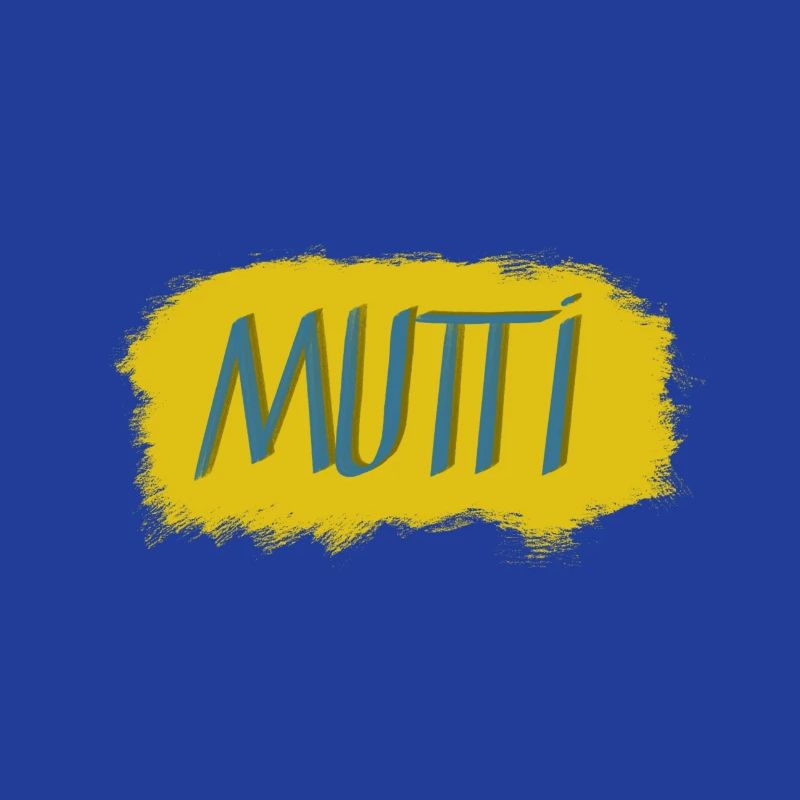 Lettrage Mutti avec explosion de couleurs