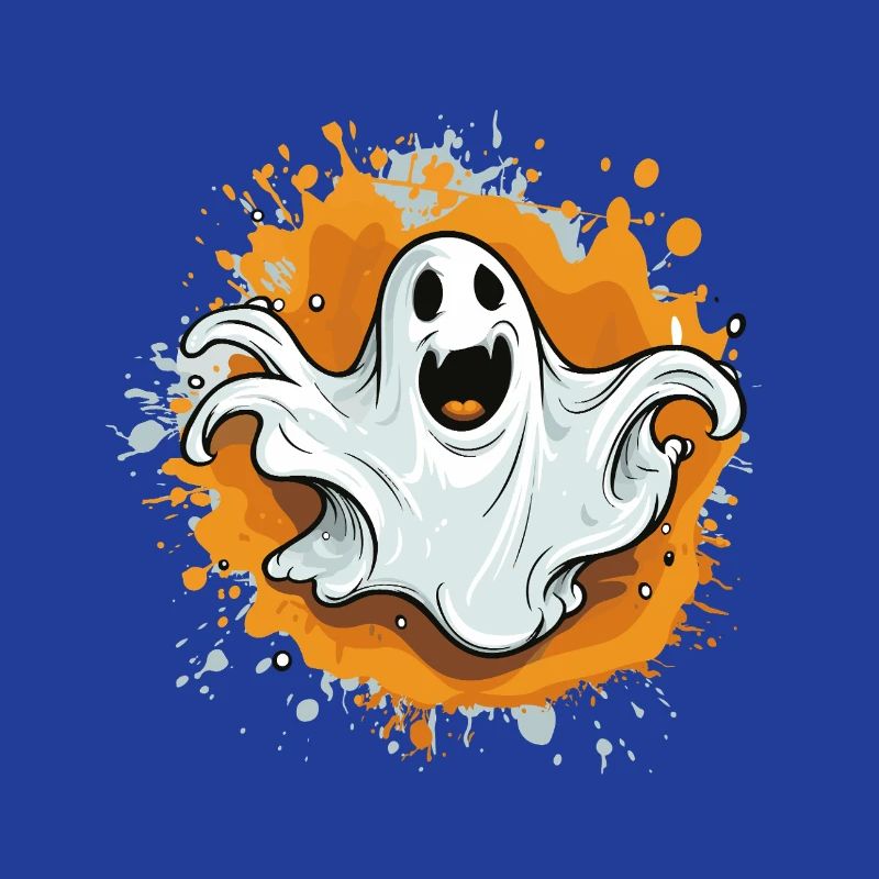 Haunted ghost on color splash
