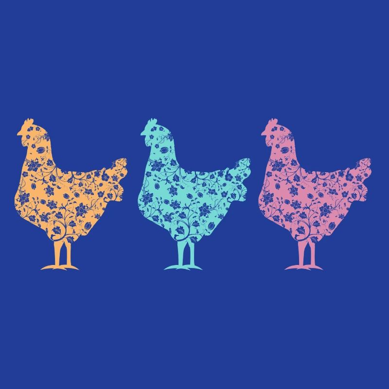 Pastel Chickens Silhouettes Pattern