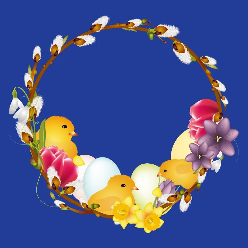 Spring wreath with chick Easter and spring motif