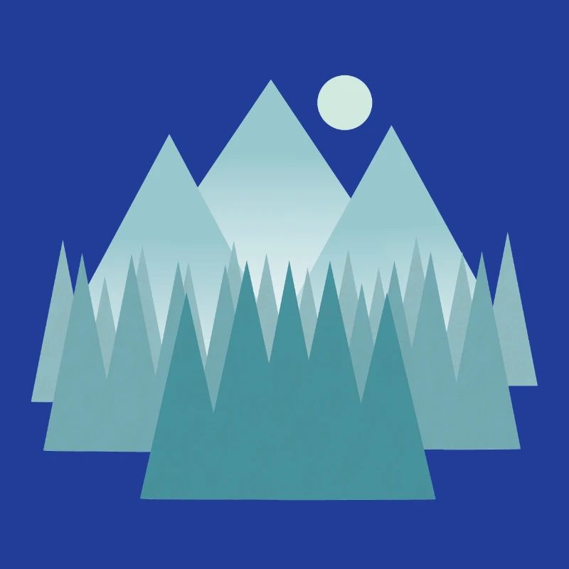 Paysage de montagne astral dans les tons bleus