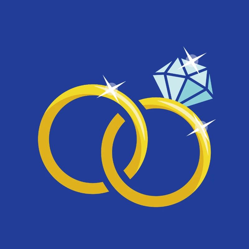 Goldene Eheringe mit Diamant