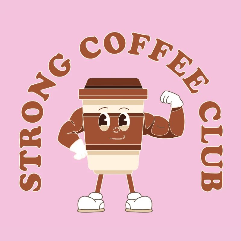 Strong Coffee Club – Retro Comic Kaffee Design