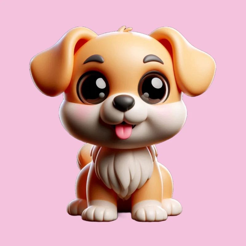 Chiot mignon de style dessin animé