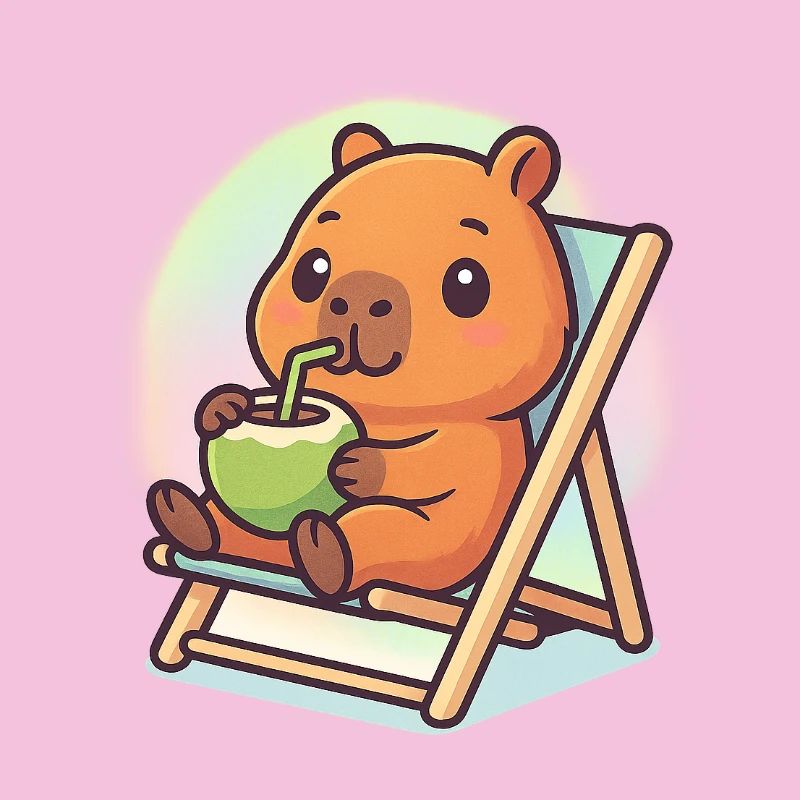 Relaxed kawaii capybara