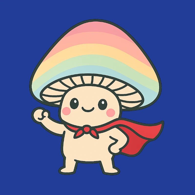 Conception de dessin animé de super-héros de champignon