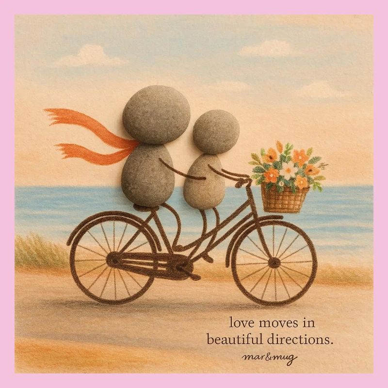 L’amour se déplace sur un vélo de pierre