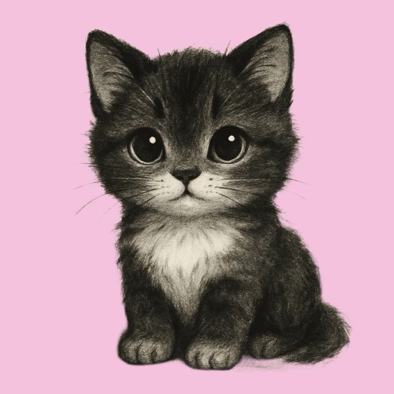 Chaton mignon dans un dessin mignon
