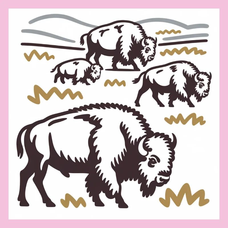 Bisonherde auf der Steppe